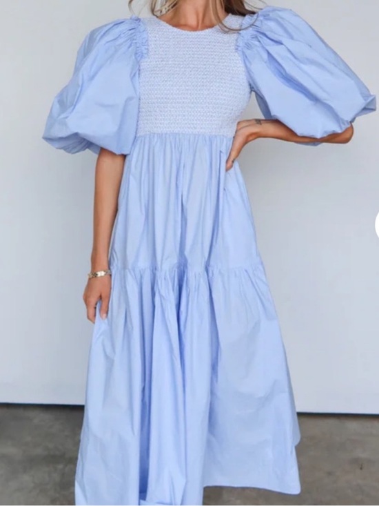 Sofie the Label Dresses & Skirts - Light Blue Puff Sleeve Long Dress